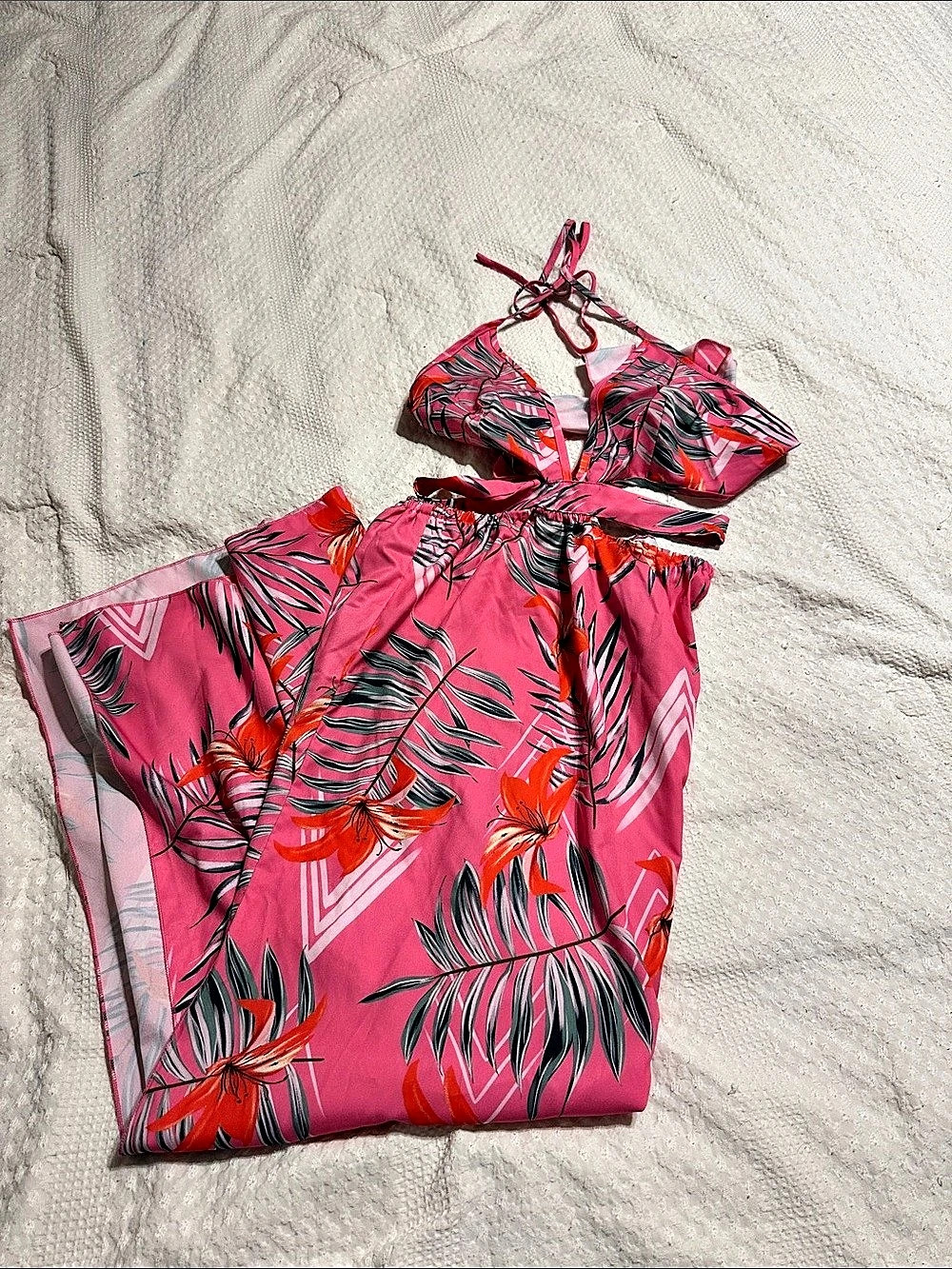 Pink tropical dress